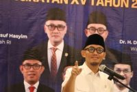 Wakil Menteri Haji dan Umrah RI Dahnil Anzar Simanjuntak saat membuka Program Sertifikasi Pembimbing Ibadah Haji dan Umrah di UIN Jakarta.