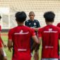 Pemain Timnas Indonesia U-17 menjalani sesi latihan di Aspire Zone, Qatar, menjelang laga perdana melawan Zambia.