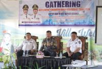 Bupati Kerinci Monadi memberikan sambutan di Gathering Media 2025.