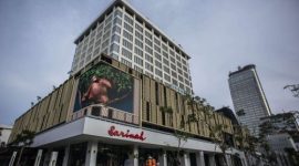 Suasana Gedung Sarinah setelah renovasi di Jakarta, menjelang pembukaan untuk umum pada 21 Maret 2022.