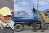 Penyaluran bantuan tangki air bersih PT Tren Gen Horizon di Aceh Tamiang.