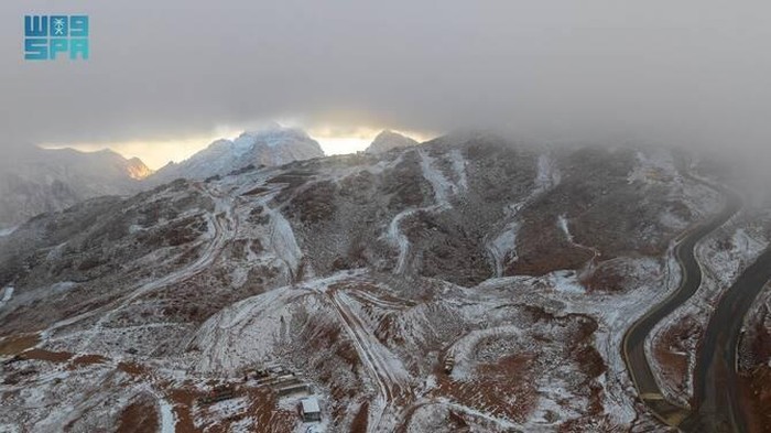 Area Trojena di Arab Saudi diselimuti salju (Saudi Press Agency via Arab News)

