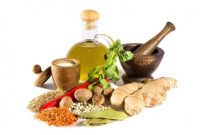 Berbagai bahan obat herbal alami yang umum digunakan dalam pengobatan tradisional Indonesia.