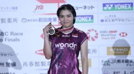 Gregoria Mariska Tunjung, peraih medali perunggu Olimpiade Paris 2024, sedang menjalani latihan bulutangkis sebelum fokus pemulihan vertigo.