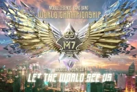 Poster resmi M7 World Championship Mobile Legends 2025 yang akan digelar di Jakarta, Indonesia.