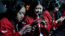 Timnas Mobile Legends Women Indonesia bersiap melawan Laos pada babak playoff SEA Games 2025 di Bangkok, Thailand.