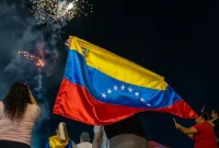 CUCUTA, COLOMBIA – January 3: Venezuelans watch fireworks at the Colombia-Venezuela border following the reported capture of Nicolás Maduro and his wife by U.S. Delta Force in Caracas. (Photo by Jair F. Coll/Getty Images)