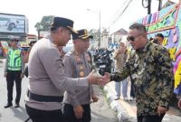 Wali Kota  Sungai Penuh Alfin menyambut Kapolres Kerinci AKBP Ramadhanil di Mapolres Kerinci.