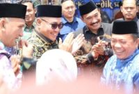 Wali Kota Sungai Penuh, Alfin, menghadiri Kenduri Sko Luhah Depati Intan Sulak Mukai di Desa Tebing Tinggi, Kecamatan Sulak Mukai, Sabtu (24/1).