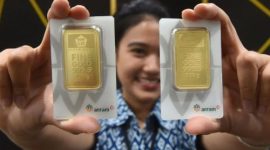 Emas Antam. Harga emas Antam hari ini. Harga Antam hari ini. Harga emas hari ini.(ANTARA FOTO/Indrianto Eko Suwarso/Spt)

