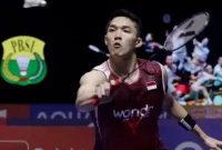 Jonatan Christie menghadapi Lee Chia Hao pada babak awal Malaysia Open 2026 di Axiata Arena, Kuala Lumpur.