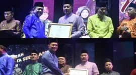 Bupati Kerinci Monadi menerima dua penghargaan nasional budaya 2026 di Malam Keagungan Melayu Jambi.