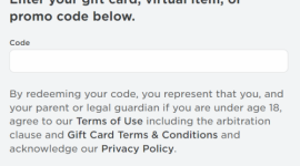 Tampilan halaman Redeem Roblox Codes di browser untuk memasukkan kode Gift Card, item virtual, atau promo.
