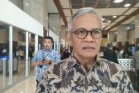 Wakil Ketua Komisi II DPR RI Aria Bima menyampaikan target penyelesaian RUU Pemilu dalam keterangan pers di kompleks parlemen, Senayan, Jakarta.