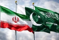 Bendera negara-negara yang tergabung dalam poros baru berkibar sebagai simbol pergeseran kekuatan geopolitik global.