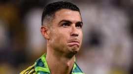 Cristiano Ronaldo gagal hat-trick di 2025. (Foto: AFP/FAYEZ NURELDINE)

