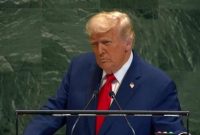 Presiden AS Donald Trump pada Sidang Umum ke-80 PBB, Selasa (23/9/2025) lalu. Foto: YouTube United Nations