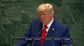 Presiden AS Donald Trump pada Sidang Umum ke-80 PBB, Selasa (23/9/2025) lalu. Foto: YouTube United Nations