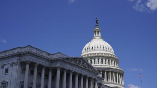 Gedung Capitol AS di Washington, simbol pusat legislatif dan politik Amerika Serikat.