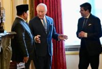 Presiden Prabowo Subianto bertemu Raja Inggris Charles III saat menghadiri Pertemuan Filantropi Konservasi Gajah Peusangan di Lancaster House, London.