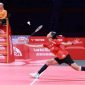 Putri Kusuma Wardani merayakan kemenangan setelah mengalahkan Sung Shuo Yun pada babak 32 besar Indonesia Masters 2026 di Istora GBK, Jakarta.