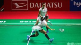 Rachel Allessya Rose/Febi Setianingrum saat tampil di semifinal Indonesia Masters 2026 di Istora GBK, Jakarta.