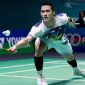 Jonatan Christie tampil fokus jelang laga pembuka India Open 2026.