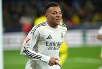 Kylian Mbappe merayakan gol untuk Real Madrid di La Liga 2025/2026.