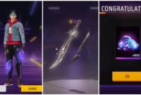 Pemain Free Fire memakai Prism Wings dan Katana Cosmic Core. (foto ist)