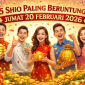 Ilustrasi 5 shio paling beruntung Jumat 20 Februari 2026 dengan simbol kekayaan dan kelimpahan.