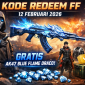 Ilustrasi kode redeem FF 12 Februari 2026 dengan hadiah AK47 Blue Flame Draco.( foto ist)