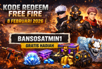 Ilustrasi kode redeem Free Fire terbaru yang dirilis Garena pada 8 Februari 2026 dengan berbagai hadiah item gratis dan eksklusif.