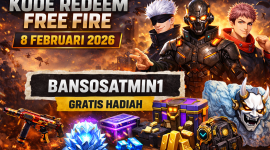 Ilustrasi kode redeem Free Fire terbaru yang dirilis Garena pada 8 Februari 2026 dengan berbagai hadiah item gratis dan eksklusif.
