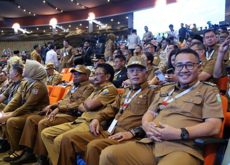 Wako Alfin, SH dan Wawako Azhar Hamzah menghadiri Rakornas Pemerintah Pusat dan Daerah 2026 di Sentul International Convention Center, Bogor, Senin (2/2).