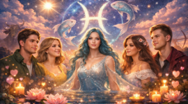 Ilustrasi lima zodiak merasakan cinta saat Venus di Pisces.