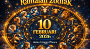 Prediksi zodiak Selasa 10 Februari 2026 modern dan bercahaya