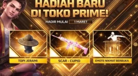 33 kode redeem Free Fire 28 Februari 2026, bocoran Celana Angel Ungu dan Topi Jerami di Toko Prime Maret plus event Ramadan Booyah. (Facebook/Garena Free Fire)