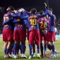 Pemain Barcelona merayakan kemenangan perempat final Copa del Rey di Albacete, Spanyol, Selasa (3/2/2026).