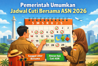 Ilustrasi pegawai ASN memeriksa kalender cuti bersama 2026 (foto ist)