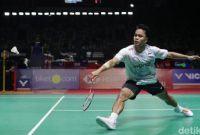 Anthony Ginting bersama tim putra Indonesia merayakan kemenangan telak 5-0 atas Myanmar pada laga perdana BATC 2026 di Conson Gymnasium, Qingdao, China.