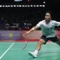 Anthony Ginting bersama tim putra Indonesia merayakan kemenangan telak 5-0 atas Myanmar pada laga perdana BATC 2026 di Conson Gymnasium, Qingdao, China.
