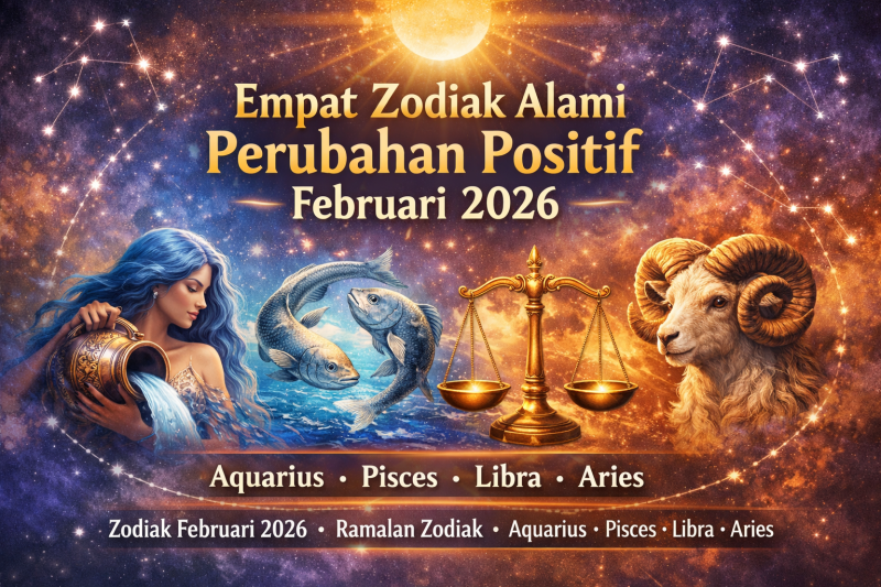 Ilustrasi empat zodiak yang diprediksi alami perubahan positif Februari 2026. (foto ist)