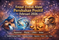 Ilustrasi empat zodiak yang diprediksi alami perubahan positif Februari 2026. (foto ist)