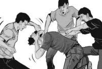 Ilustrasi pengeroyokan yang menggambarkan aksi kekerasan oleh sekelompok orang terhadap korban.