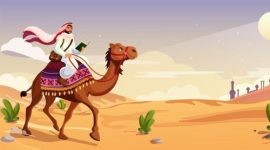 Ilustrasi raja Muslim memimpin kerajaan pada masa kejayaan Islam.