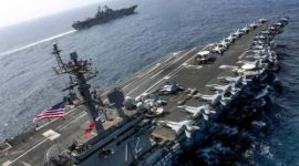 USS Gerald R. Ford memasuki Laut Mediterania sebagai bagian dari penguatan militer Amerika Serikat di kawasan Timur Tengah.