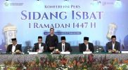 Menteri Agama Nasaruddin Umar menyampaikan hasil sidang isbat penetapan 1 Ramadan 1447 H dalam konferensi pers di Jakarta.