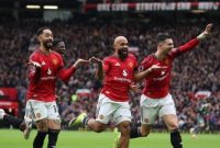MU merayakan kemenangan beruntun keempat mereka.