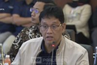Menteri Keuangan Purbaya Sadewa saat rapat Satgas Rehabilitasi Pascabencana Sumatera di DPR RI, Jakarta, Rabu (18/2/2026).