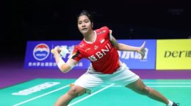 Ester Nurumi Tri Wardoyo memastikan kemenangan Indonesia atas Thailand pada perempat final Badminton Asia Team Championship 2026.